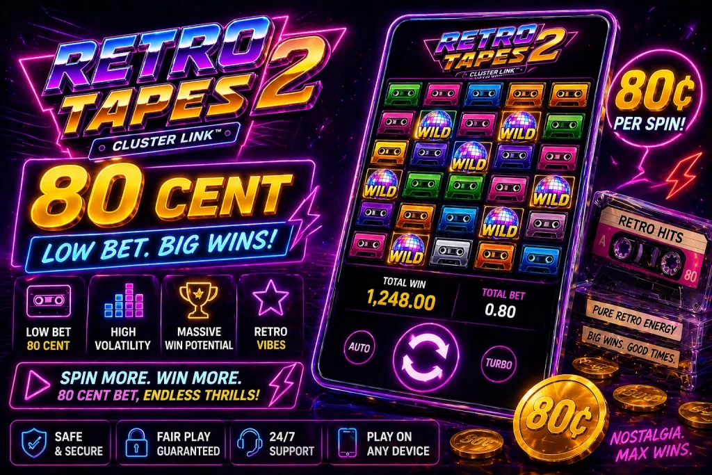 Retro Tapes 80 cent bet per spin